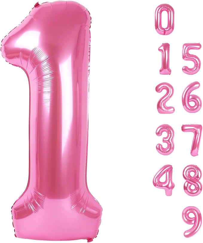 1 Balloon Number 40 Inch Pink Balloons by Mluchee