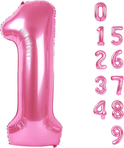 1 Balloon Number 40 Inch Pink Balloons by Mluchee