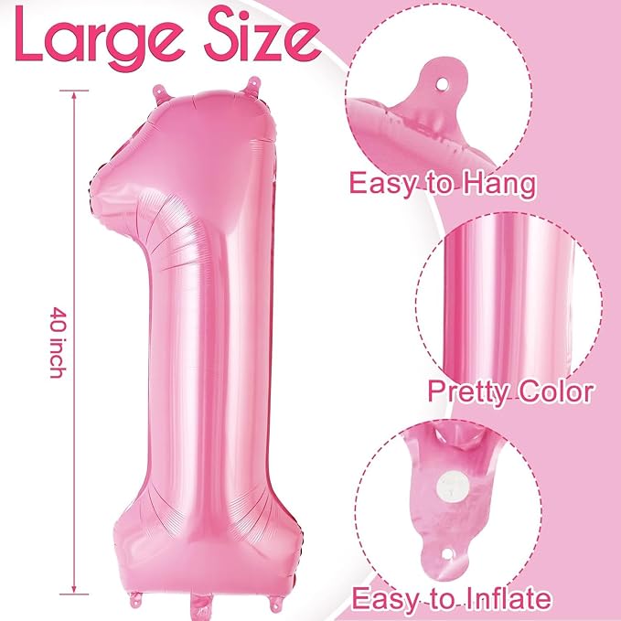 Pink Number 21 Balloons, Big Large Foil Number Balloons, Jumbo Giant Mylar - Image 2