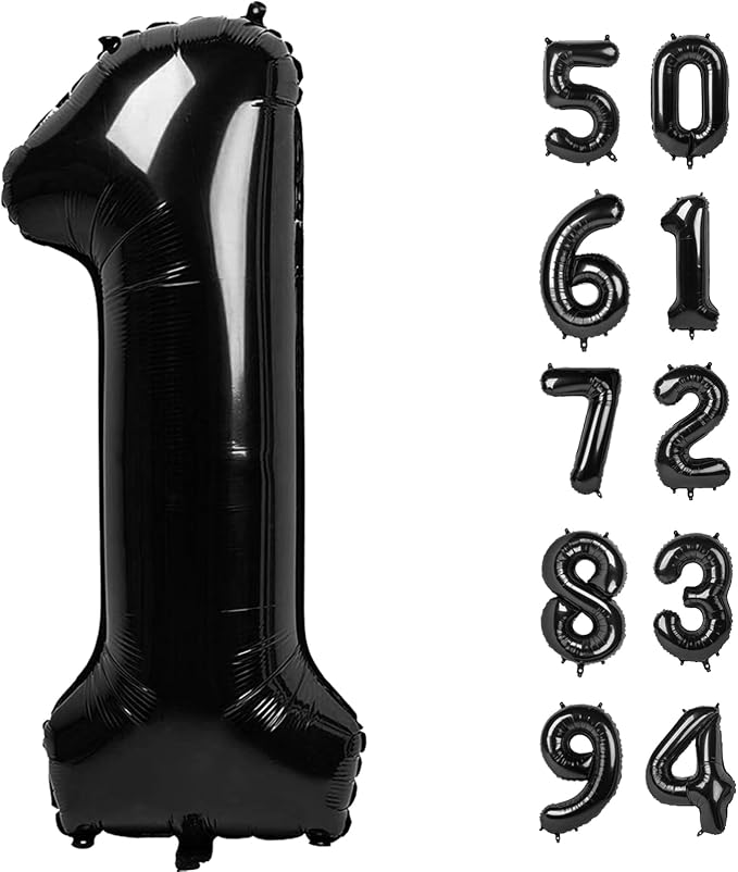 Black Number 1 Balloon 40 Inch - Image 5