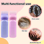 ELANE 4PCS Hair Oil Applicator Bottles - Root Comb Bottles for Scalp Oil and Hair Oiling, 6oz (2 Pink + 2 Purple)