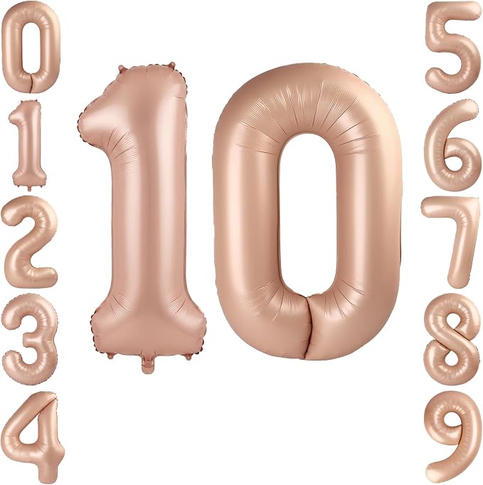 40 Inch Caramel Foil Number 10 Balloon by TNCDJKPA