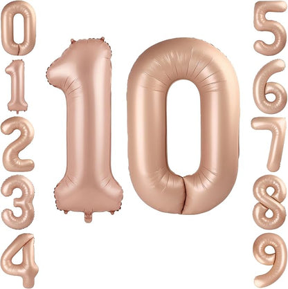 40 Inch Caramel Foil Number 10 Balloon by TNCDJKPA