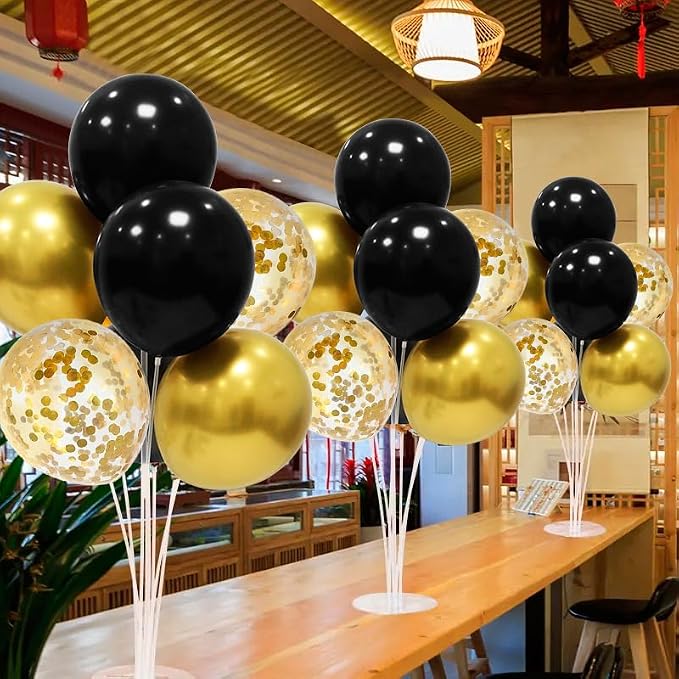 ZJDHPTY 4 Set Black and Gold Balloon Stand Table Centerpieces Party Decor | - Image 6