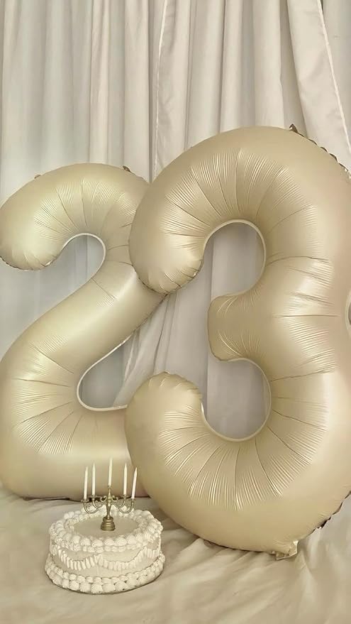 14 Balloon Numbers 40Inch for 14th Year Old Birthday Decorations, Cream | 40In - Image 6
