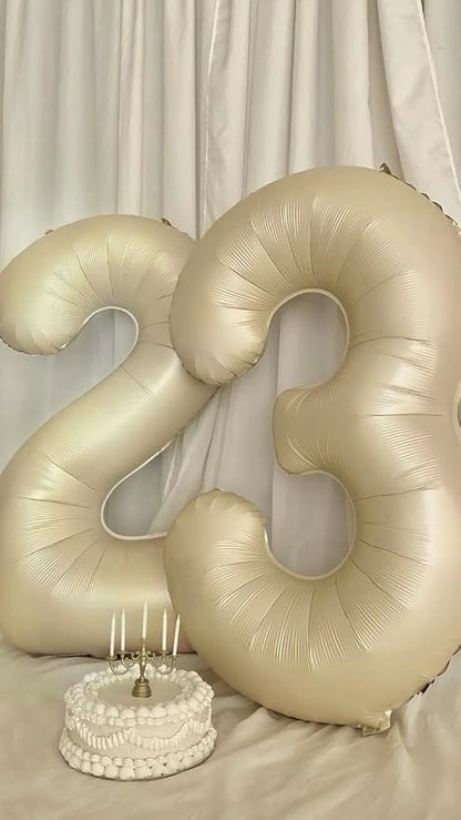12 Balloon Numbers 40Inch for 12 21 Year Old Birthday Decorations, Cream | 40In - Image 3