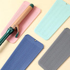 Silicone Heat Insulation Pad, Heat Resistant Silicone Mat Pouch for Flat Iron, Hot Hair Tools, Portable Hair Styling Tool Accessories (Blue)