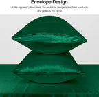 Lirex Satin Pillowcase for Hair and Skin, Super Soft and Cooling Similar to Silk, 2 Pack Standard Size 20"X 26" Pillow Cases with Envelope Closure, Gifts for Women Men, Green