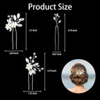 5 Pieces Pearl Bride Hair Pins Rhinestone Bridal Hair Piece for Women Crystal Pearl Hair Accessories for Bride Bridesmaids Flower Girls(Silver)