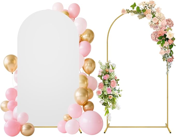 7.2FT Wedding Arch Backdrop Stand and Cover Set, Metal Balloon Arch Stand and by Unknown