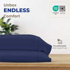 THREAD SPREAD 100% Egyptian Cotton Pillow Cases King - 1000 Thread Count Pillow Cases King Size Set of 2, Cooling & Breathable Extra Long Staple Sateen Weave Cotton Pillow Covers for Bed - Navy Blue