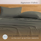 TOSMO Luxury Pillow Case Set of 2 - Cooling Viscose Derived from Bamboo, Oeko-TEX, Breathabl Silky Soft Pillow Cases with Envelope Closure (King / 20x36, Charcoal)