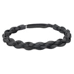DIGUAN Chubby Narrow Synthetic Hair Braided Headband Classic Chunky Plaited Braids Elastic Stretch Hairpiece Women Girl Beauty accessory, 58g (Black)