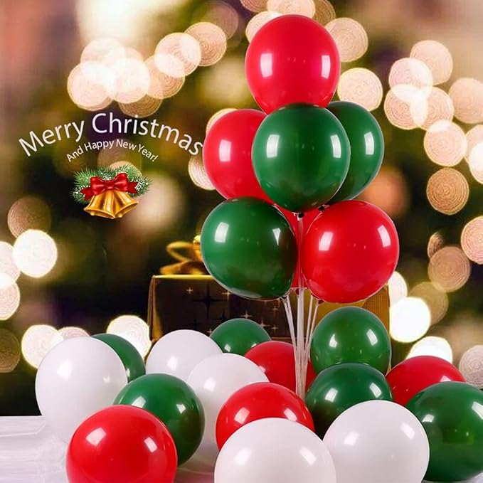 300 Pack Red Green and White Balloons - Image 5