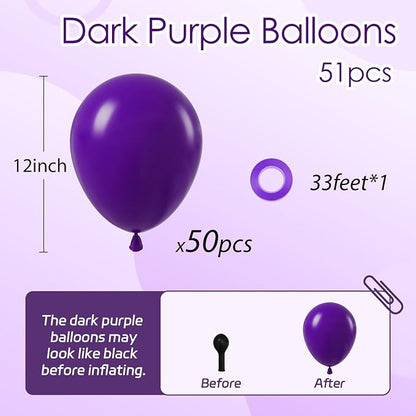 Dark Purple Balloons 12 inch, Baby Shower, Graduation, Anniversary, Birthday - Image 2