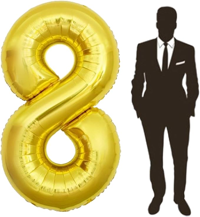 65 Inch Giant gold Foil Number Balloon, Old Children's Birthday Party Helium by Yimenbloon