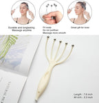 Head Massager,Protable Handheld SPA Scalp Massage Tool for Deep Relaxation & Stress Reduction Wet and Dry in The Office Home SPA (2-Pack) (White White)