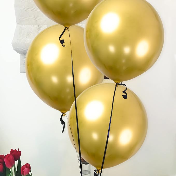 24pcs Gold Balloons 18 Inch Large Gold Metallic Chrome Balloons Big Latex - Image 9