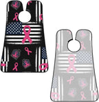 Ultimate Shaving Bib, Beard Trimming Apron with Hair Catcher, Breast Cancer Awareness Ribbon American Flag Black