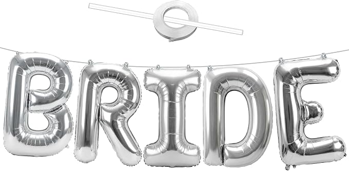 Silver BRIDE Letter Balloons 40 Inch, Big Balloons Banner by Unknown