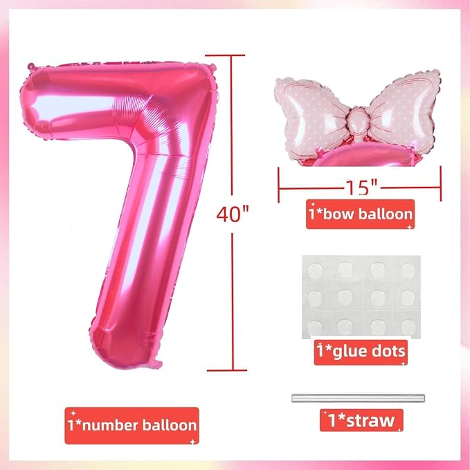 40 inch Pink Number 7 Balloon - Image 6
