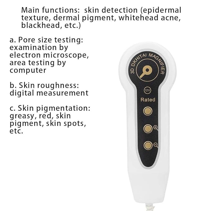 Hair Analyzer Machine, Hair Scalp Skin Oil and Analysis LCD Screen Hair Skin Analyzer Machine 50X 200X Skin Hair Scalp Detector Analyzer Microscope Skin Care Tool(US)