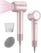 Hair Dryer,150000 RPM Blow Dryer with 500M Negative Ions, Lightweight Ionic Travel Hair Dryer with Magnetic Diffuser & Nozzle for Fast Drying, Low Noise Brushless Motor for Salon & Home Use,Pink