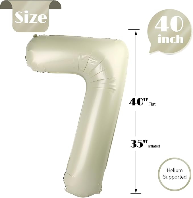 Cream Number 7 Balloon 40 Inch - Image 5