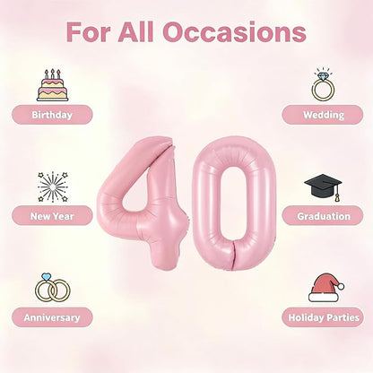 Number Balloons Pink Party Balloon - Image 5