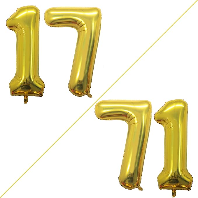 Number 17 Balloons for 17th Birthday Sweet 17 Party Decorations, 42 Inch Jumbo - Image 2