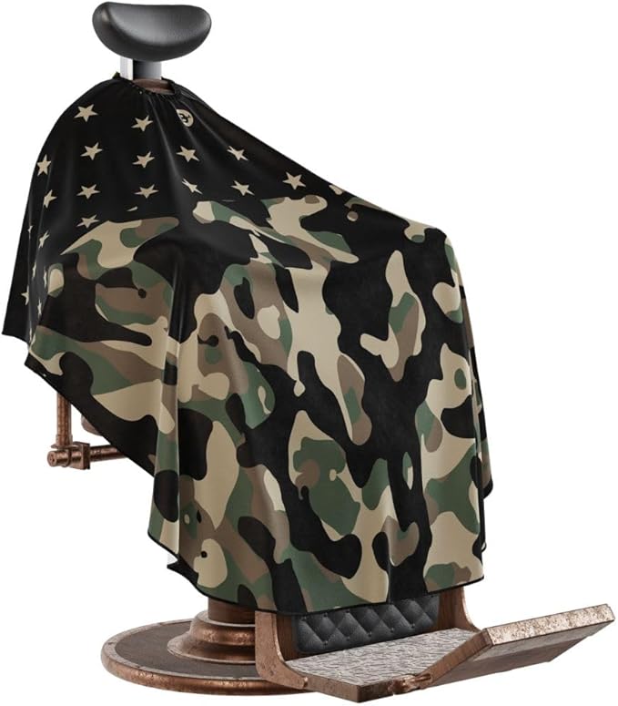 Professional Barber Cape - Hair Cutting Cape with Adjustable Neck Closure, Salon Quality Styling Cape for Hairdressers and Barbers - Army