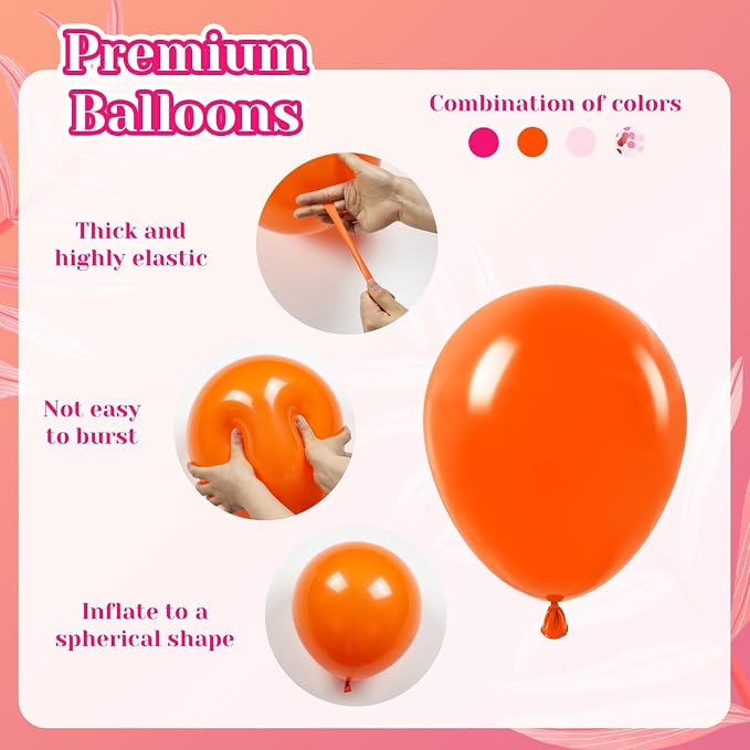 BAUANOOY Pink and Orange Balloons - Image 3