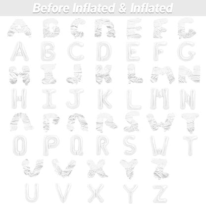 LIOZEOKUN Letter Balloons 16 Inch Alphabet A-Z Mylar Foil Balloons 2 Set - Image 3