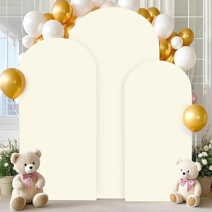 FANPROMS Ivory Wedding Arch Cover Set of 3 Arch Spandex Covers 5FT 6FT 7FT Baby - Image 5