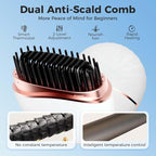 Mini Straightener,Portable Fast Heating Hair Straightener Comb with Mirror,Wireless 2-in-1 Hairs Dressing Combs for Home Travel Gifts,Straight Hair Comb with 3 Adjustable Temperatures (Green)
