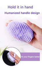 Hair Scalp Brush Dandruff Cleaning Brush Shower Scalp Shampoo Brush Scalp Massager Pack of 4 (Orange and Violet)