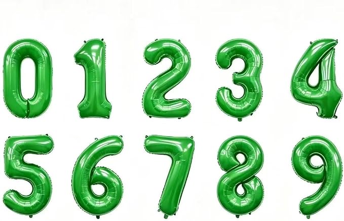 10 Pcs Number 0-9 Balloons 16 Inch Number Mylar Foil Balloons Custom Digital by Unknown