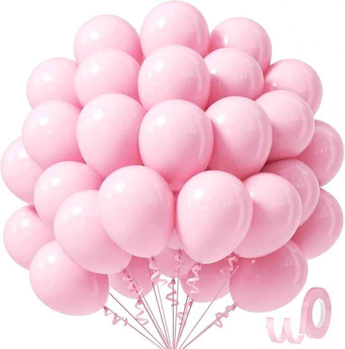 Awenztech Light Pink Balloons 12 inch, Pastel Pink Latex Balloon 50pcs Party by Awenztech