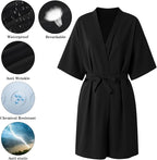 Salon Smock Barber Smock with Adjustable Tie for Hair Cutting, Black Salon Cape, Professional Stylist Jacket Waterproof Haircut Cape