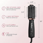 Mini Dual Voltage Hair Dryer Brush, 2-in-1 Hot Air Brush for Travel, One Step Blow Dryer & Styler for Drying, Smoothing and Volumizing Hair