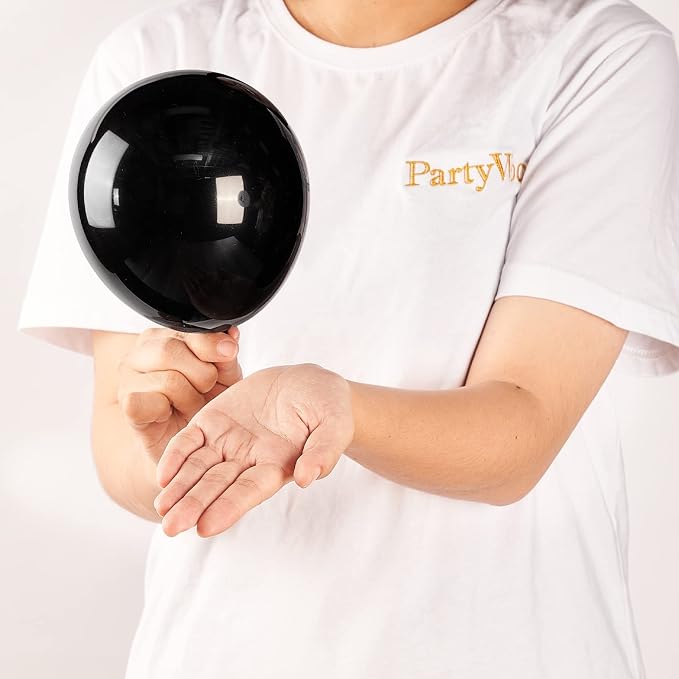 PartyWoo Black Balloons 50pcs Matte Black Latex Helium Balloons 5 Inch | - Image 2