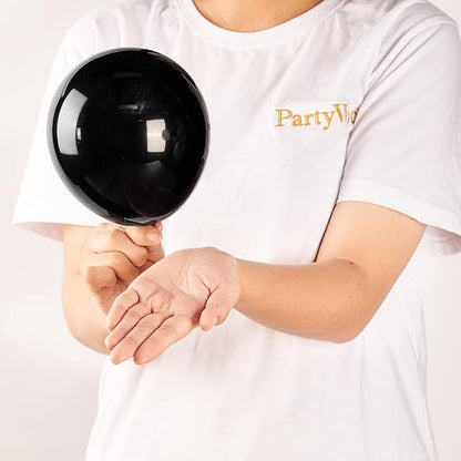 PartyWoo Black Balloons 50pcs Matte Black Latex Helium Balloons 5 Inch | - Image 2