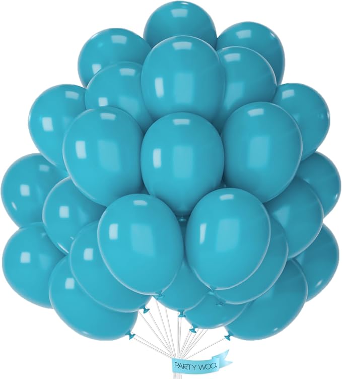 PartyWoo Dark Teal Balloons 50pcs Turquoise Aqua Blue Teal Color 12 Inch | by PartyWoo