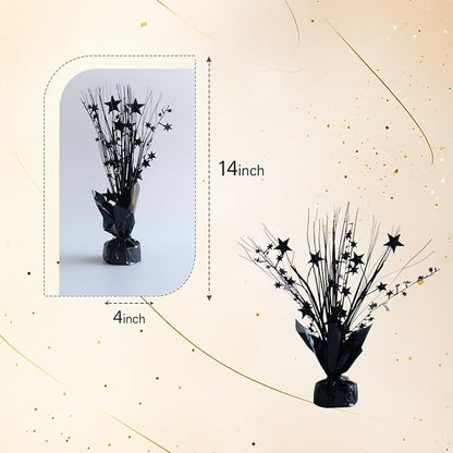 12 Pack Metallic Black Color Foil Star Brust Table Centerpices - Image 2