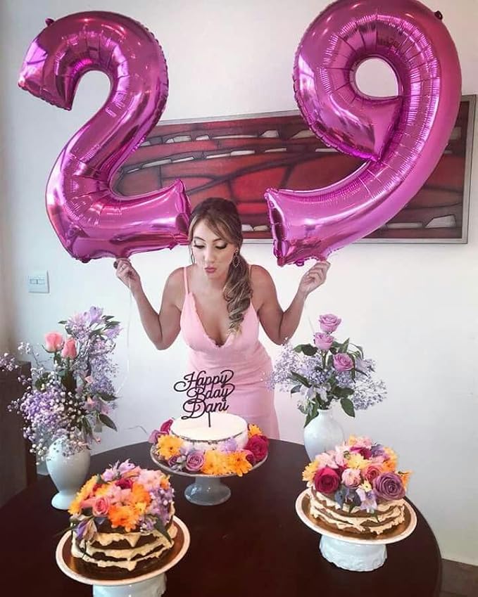 Number Balloons 40 Inch Rose Purple 8 Balloon - Image 3