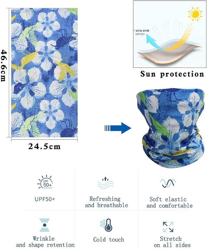 Face Mask Bandanas Neck Gaiter Headwear Magic Scarf Headband for dust Sun Wind