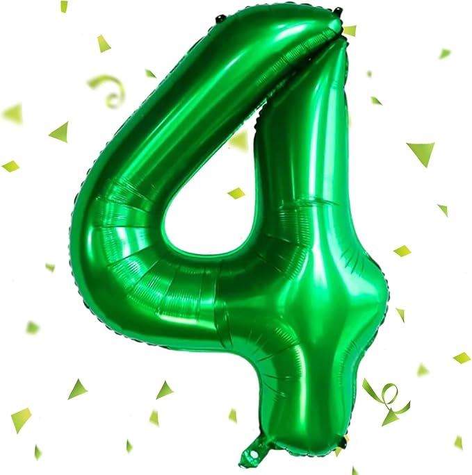 Green Number Balloons, 40 Inch Dark Green Balloon 4.4 Helium Balloon 4th by Yeodong