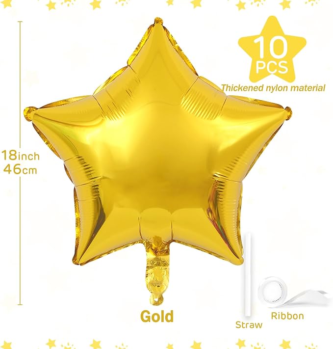 Gold Star Balloons 18 Inch - Image 3