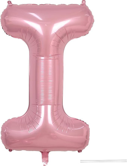 Pink Letter Balloon I, 40 Inch Big Pastel Pink Foil Helium Alphabet I Letter by KYGNE