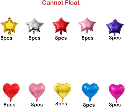 80pcs 5Inch Star Heart Foil Balloon Mini Heart Balloon - Image 2
